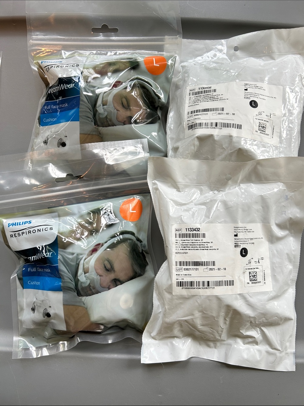 Philips Respironics CPAP Dreamwear Headgear w/5 full cushion masks. Size L - Picture 3 of 7